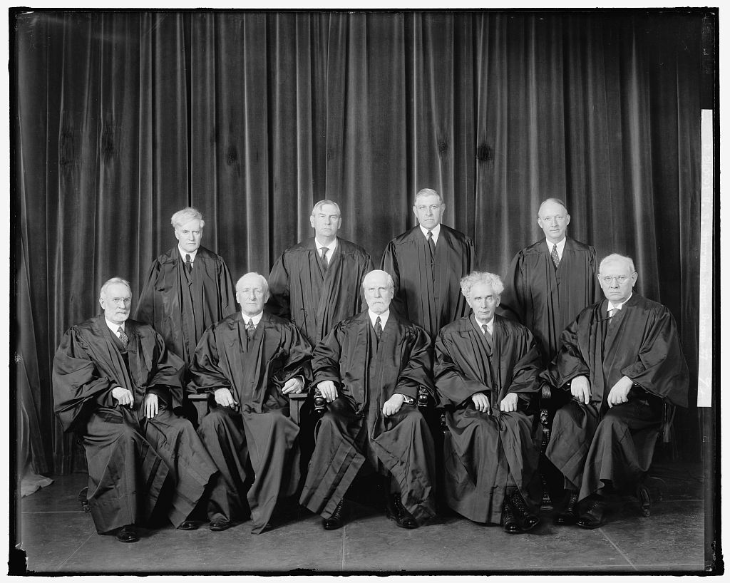 The U.S. Supreme Court in November 1937, two years before its decision in United States v. Miller.
